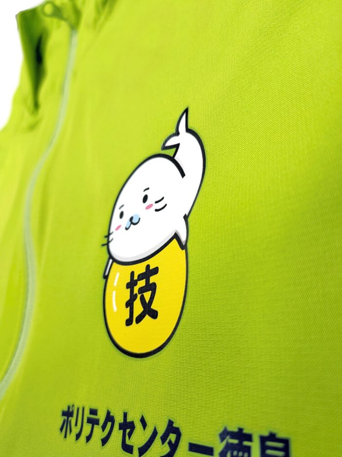 オリジナルジャンパーに入れたキャラクター部分のプリント部分