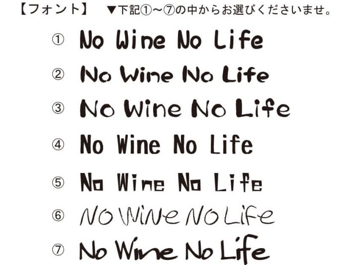 提案した7パターンの書体