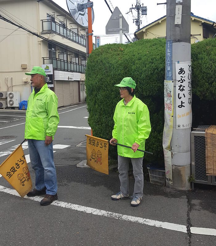 朝の見守りパトロール中の写真