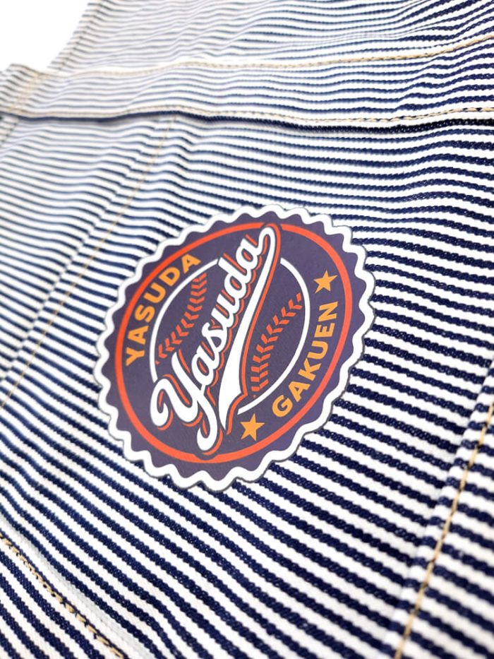 安田学園硬式野球部様のオリジナルプリントしたロゴマーク部分の拡大アップ写真