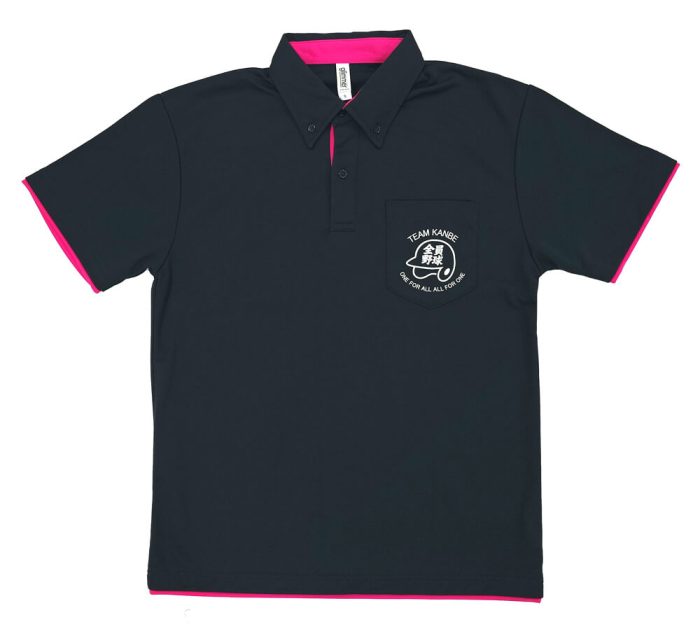 神戸スポーツ少年野球様のポロシャツの前面・左胸ポケット部分にロゴ入れ加工