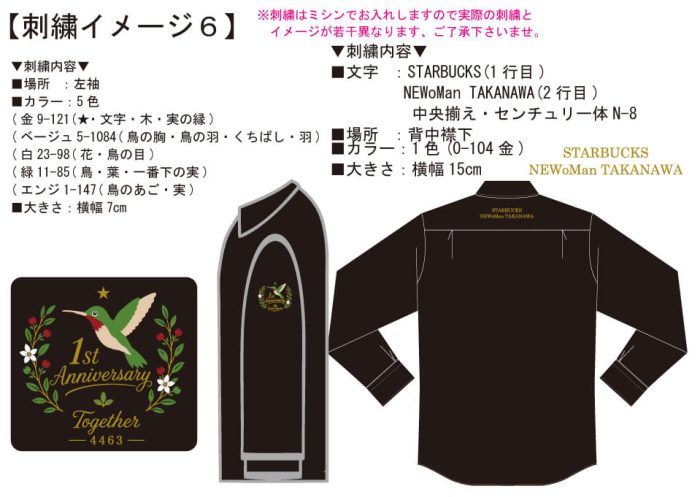 スターバックス様との打ち合わせ時に実際に見ていただいたオリジナルシャツ完成イメージ画像