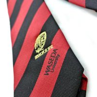 早稲田大学高等学院ラグビー部様のロゴ刺繍入りオリジナルネクタイ