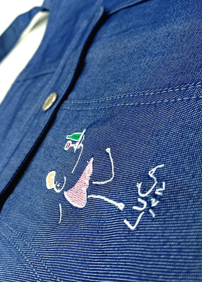 イタリアン・ルカバル様のロゴ刺繍部分の超拡大アップ写真